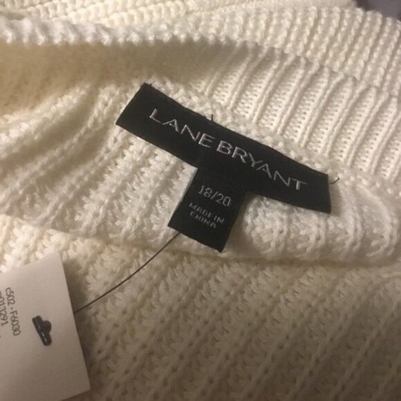 Lane Bryant Cream White  Sequin Plus  Christmas Holiday Crew Neck Sweater 18/20 - Picture 7 of 8